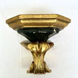 Wall-mounted console in painted gold wood