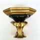Wall-mounted console in painted gold wood