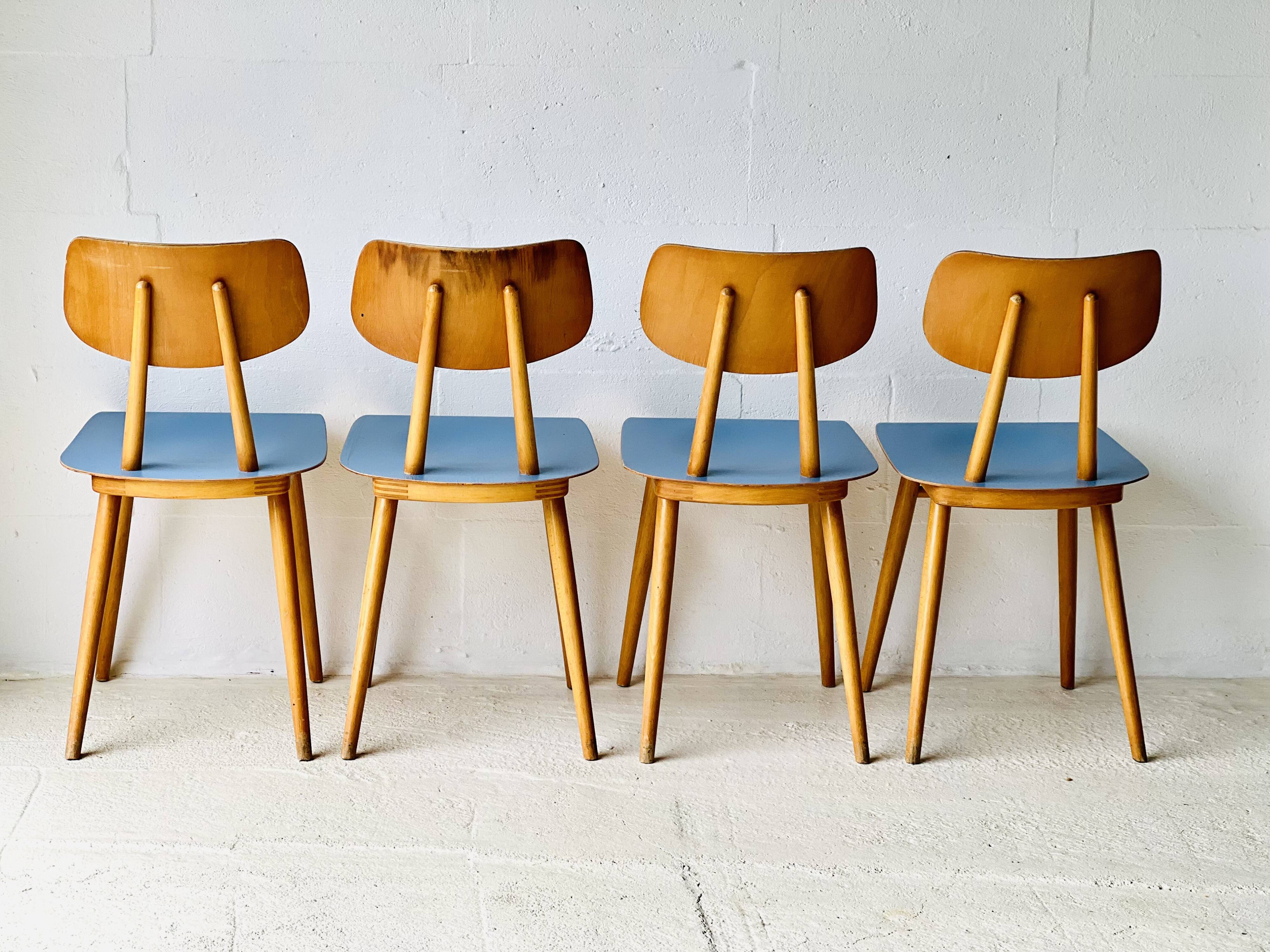Chaises de salle à manger vintage de Ton, 1960'
