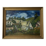 Peinture à l’huile Chaumes de Cordeville