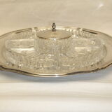 Table service silver metal crystal art deco top