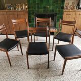 Table set and 6 Scandinavian Vintage Chairs in Teck