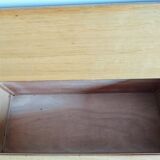 Banc coffre en bois et rotin vintage