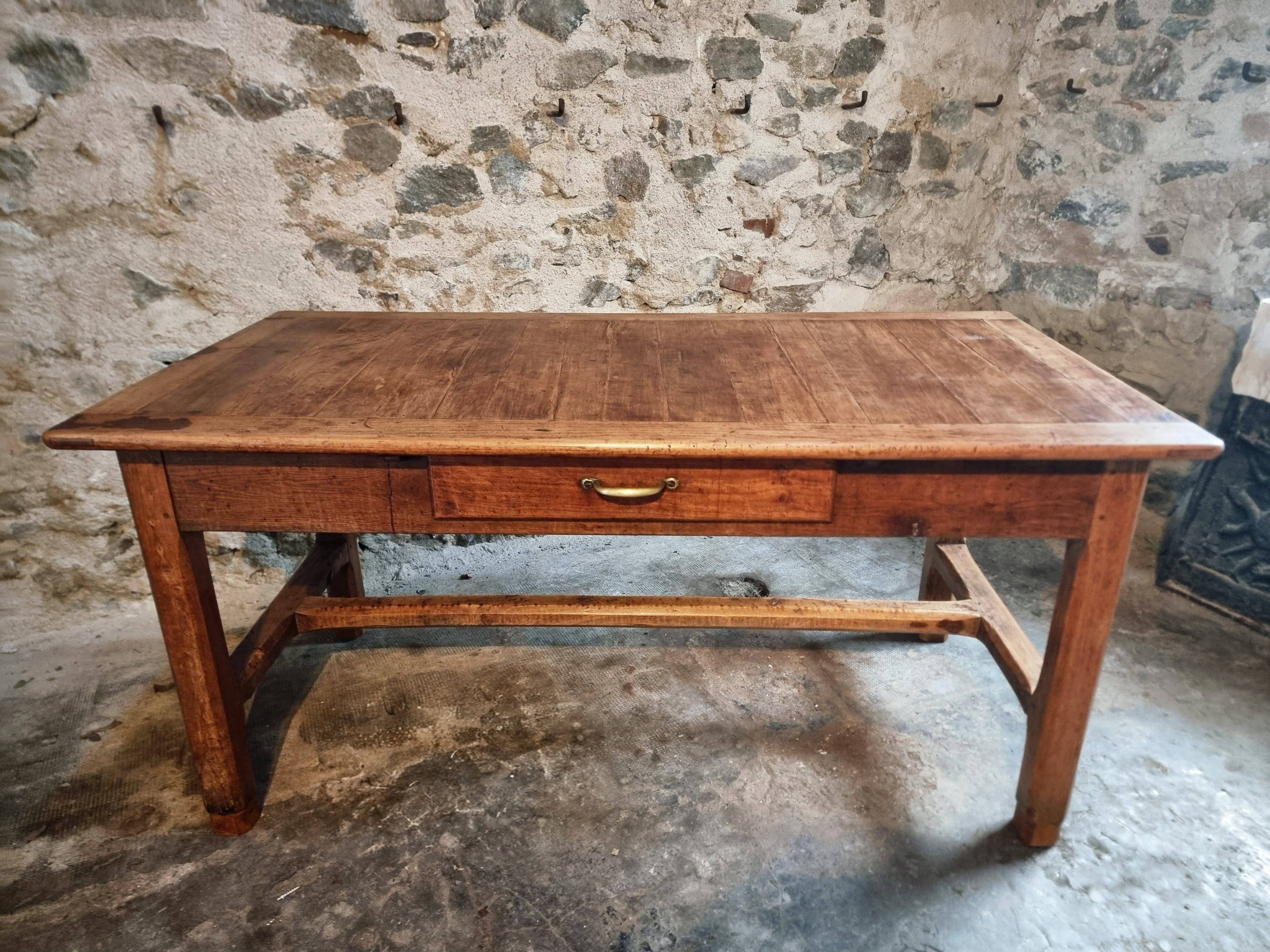 Antique French farmhouse dining table – Walnut work table, late 19th century