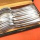 Art Deco Set of 6 forks and 6 large spoons, silver-plated metal, SNO REX