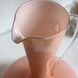 Pink glass decanter