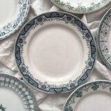 6 mismatched Saint Amand ironstone flat plates