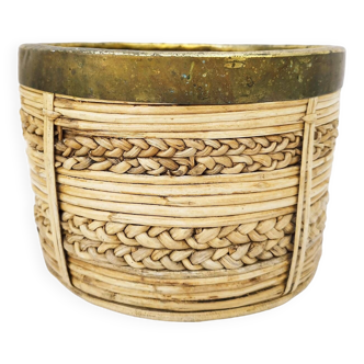 Gabriella Crespi style woven rattan basket