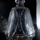 Two Le Creusot wine carafes (Baccarat) 19th century. Leaves