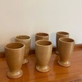 Set de 6 verres / tasses en Grès 1970 vintage