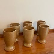 Set of 6 glasses / mugs in stoneware, vintage 1970.