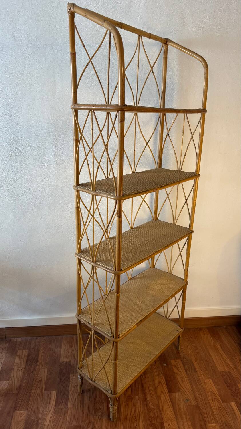 1960s Rattan Shelf France