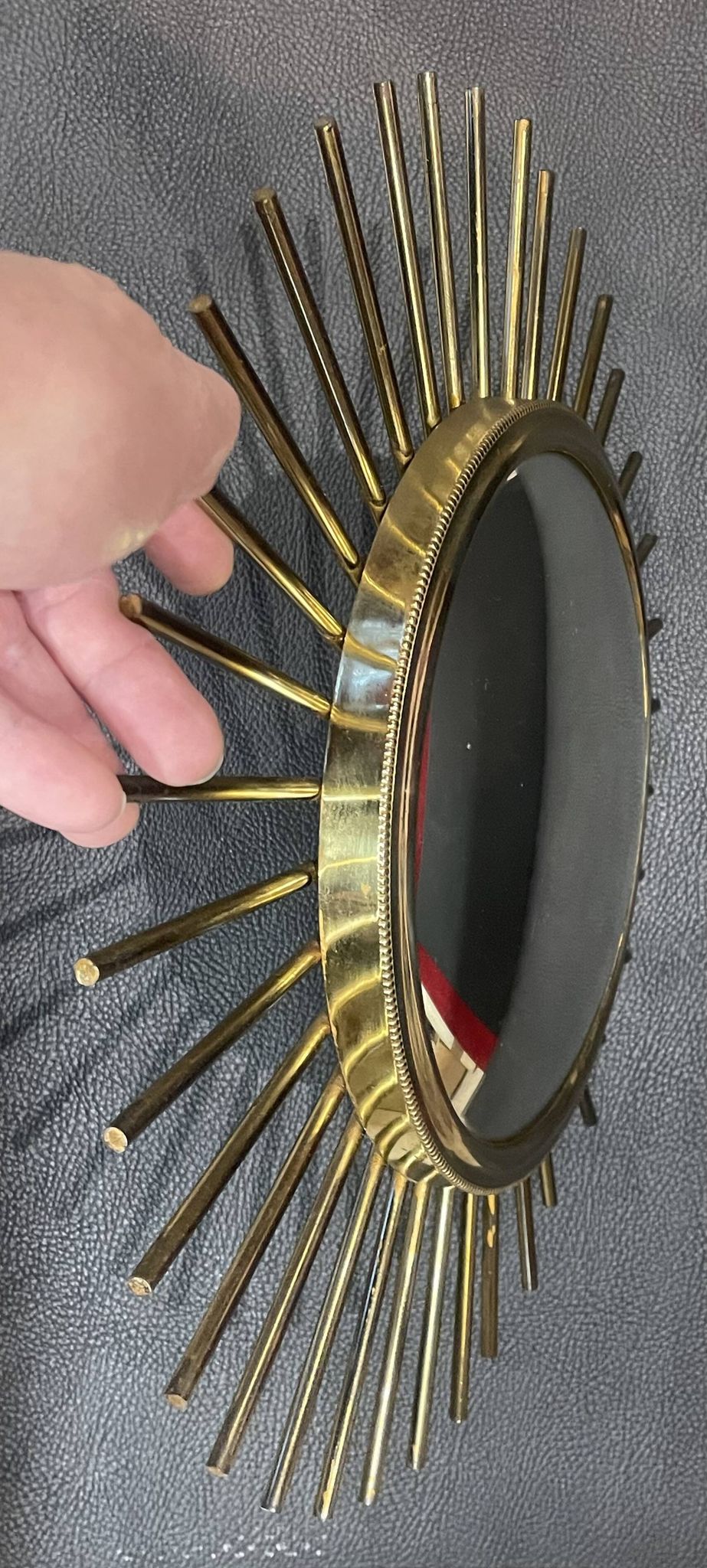 old Witch's Eye Sun Mirror burnished brass