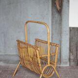 Rattan magazine holder, wicker magazine holder, magazine storage, magazine rack