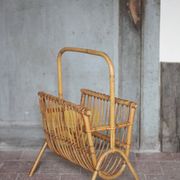Porte-revue rotin, porte-revue osier, rangement magazines, magazine rack