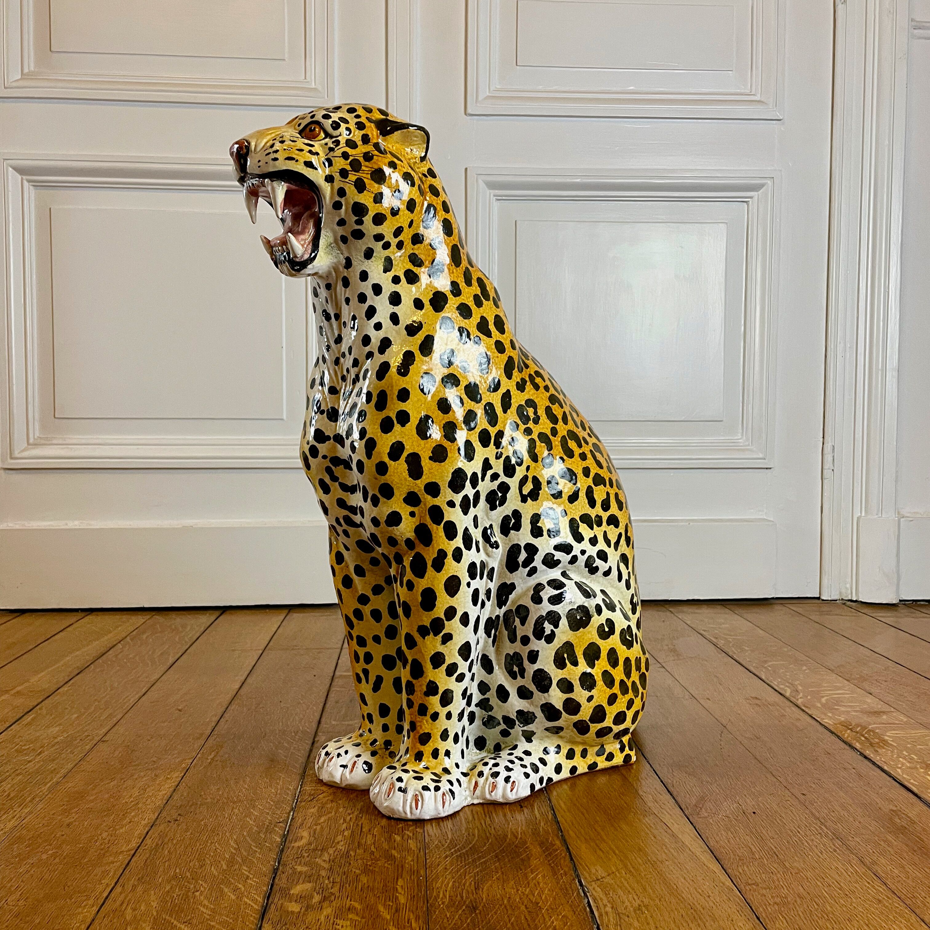 ceramic leopard, Italy, 1970