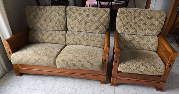 ensemble canapé et fauteuil Leleu