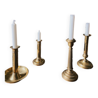 Set of old brass candlesticks