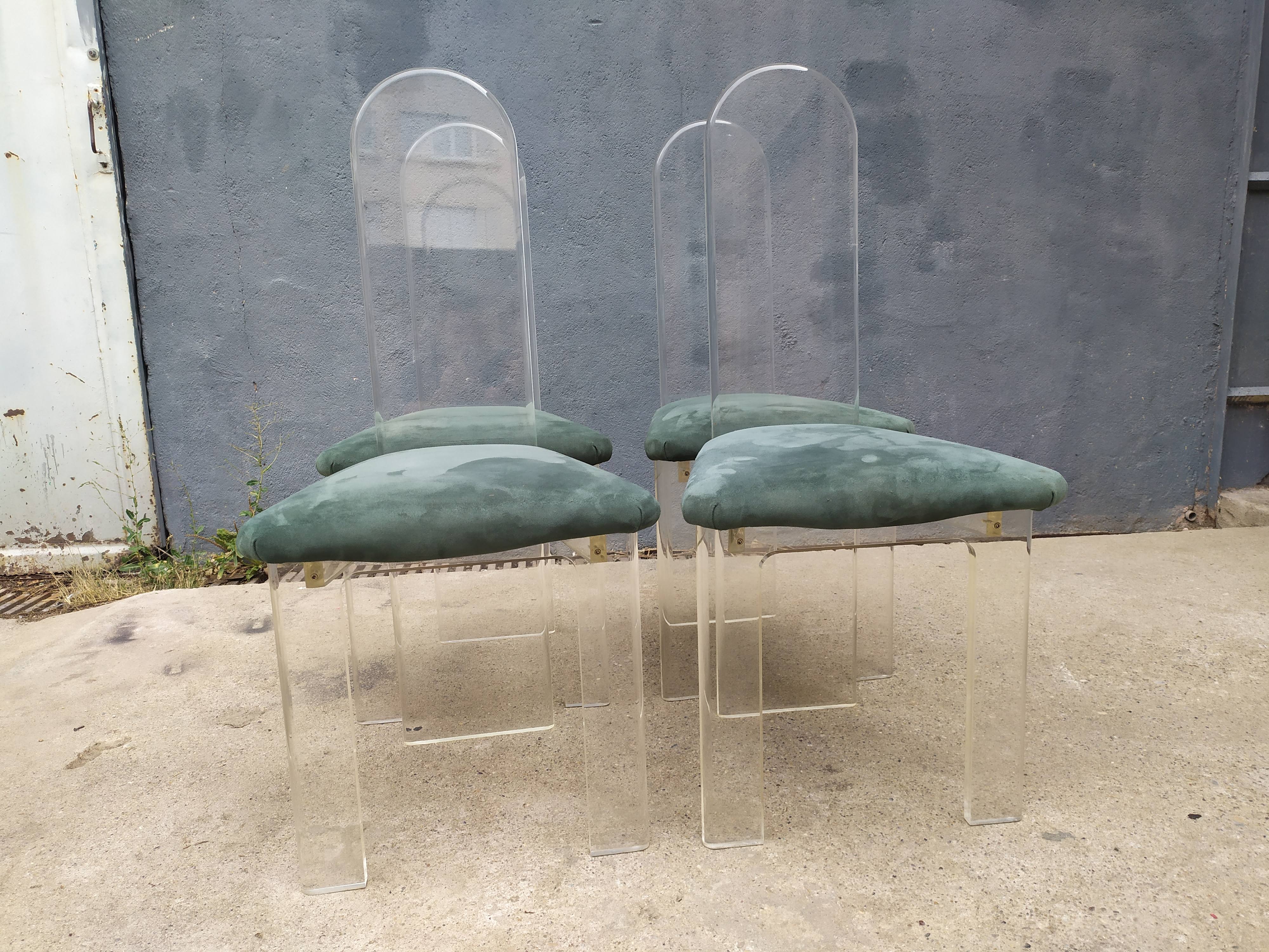 4 Plexiglas Roche and Bobois chairs