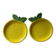 Paire de plats citrons en barbotine