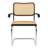 Fauteuil Cesca B64 noir d'apres Bauhaus Marcel Breuer, Italie