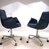 Set of 2 Kill International 6727 leather office chairs by Fabricius & Kastholm