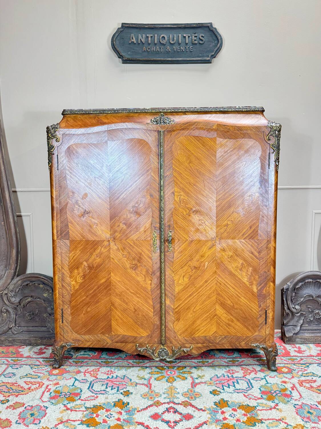 Maison Jansen, Louis XV Style Marquetry Bookcase Stamped XI
