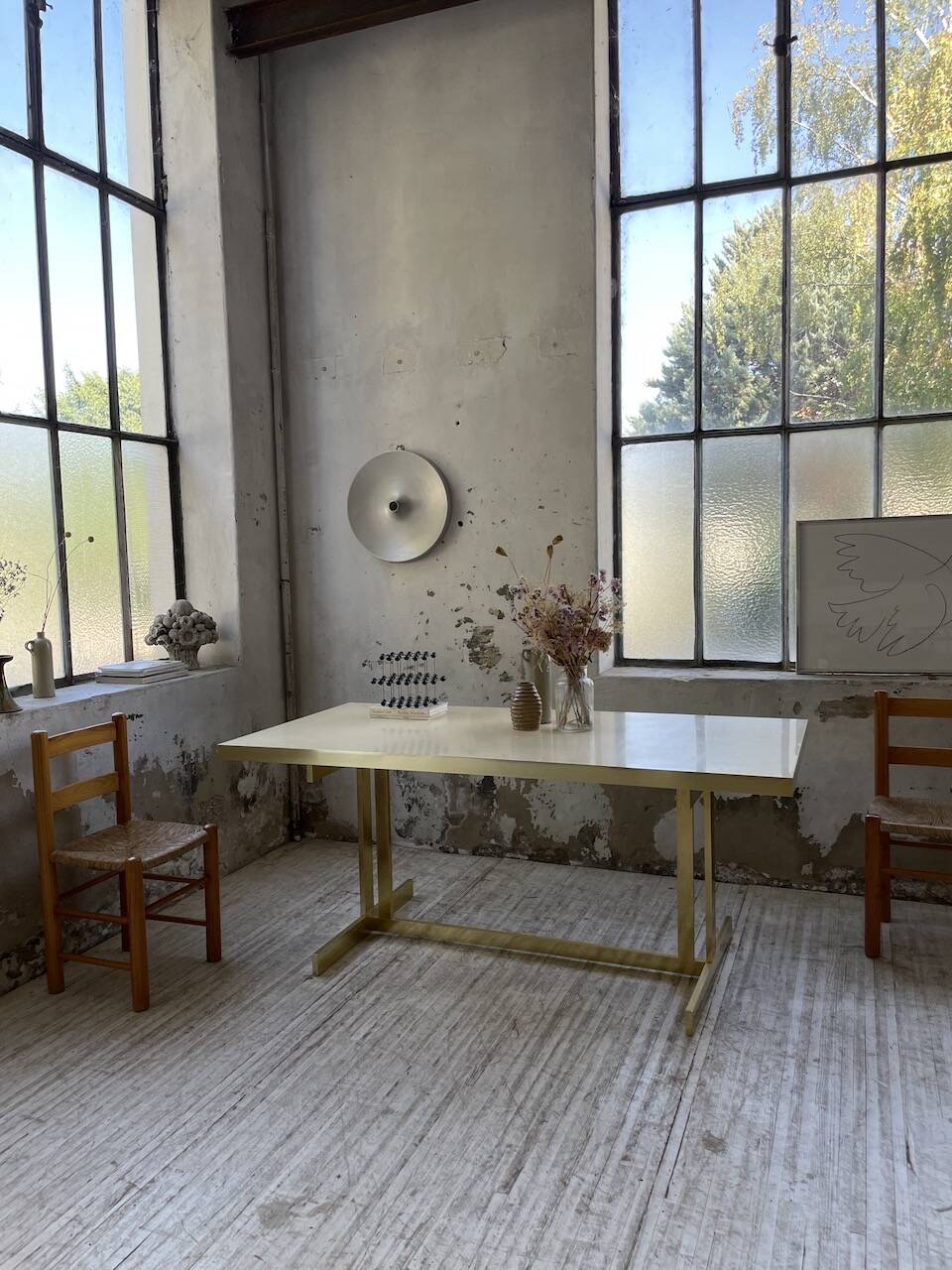 Brass table 1970 Italian lacquer
