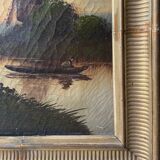 HST painting "Animated landscape at dusk" 19th century