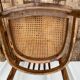 Paire chaise ancienne Baumann modèle eden bois + assise cannée vintage