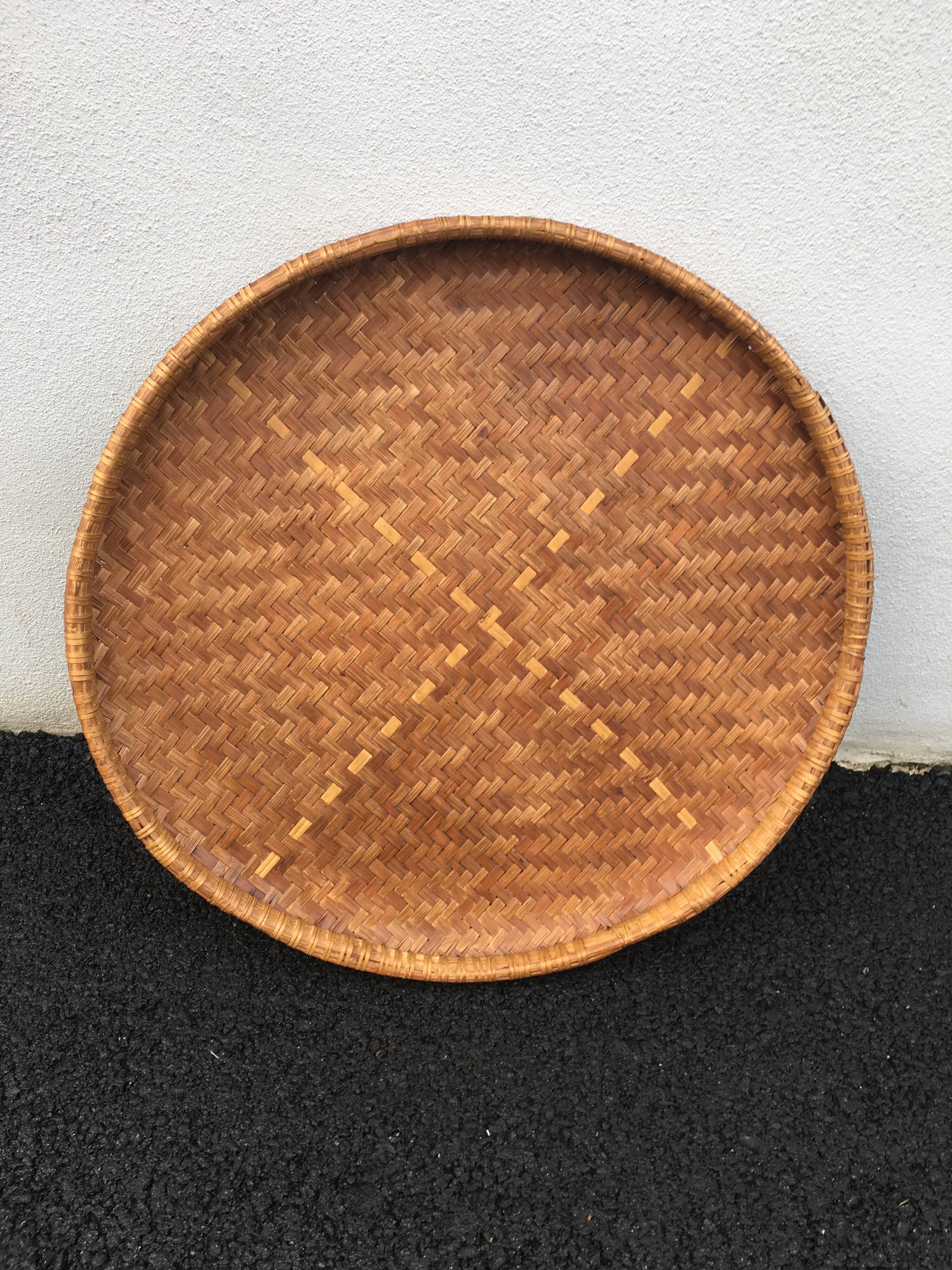Braided bamboo tray