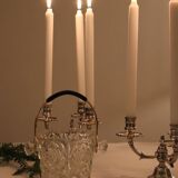 Pair of triangular 3-light candlesticks