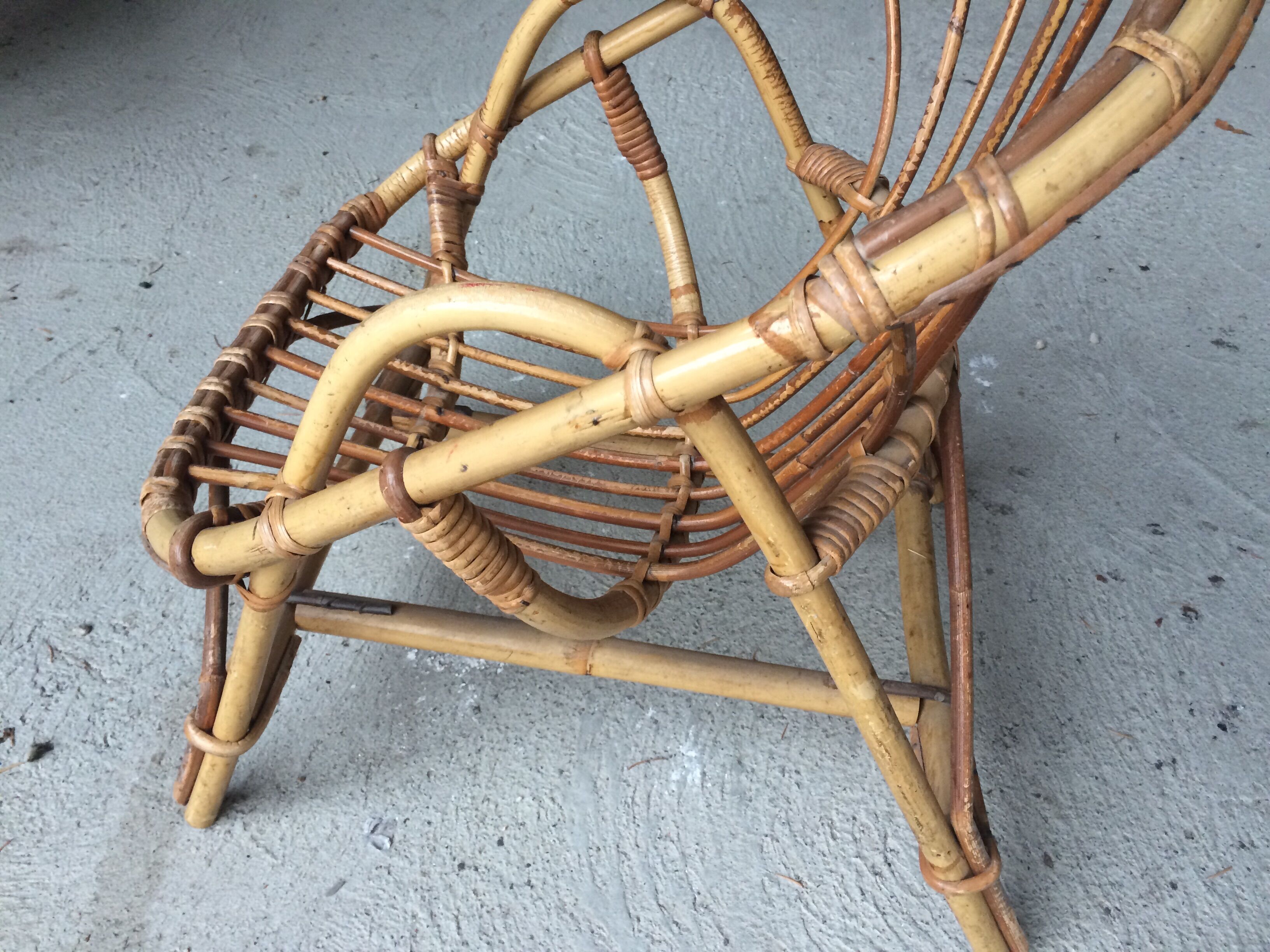 Armchair in rattan for child vintage