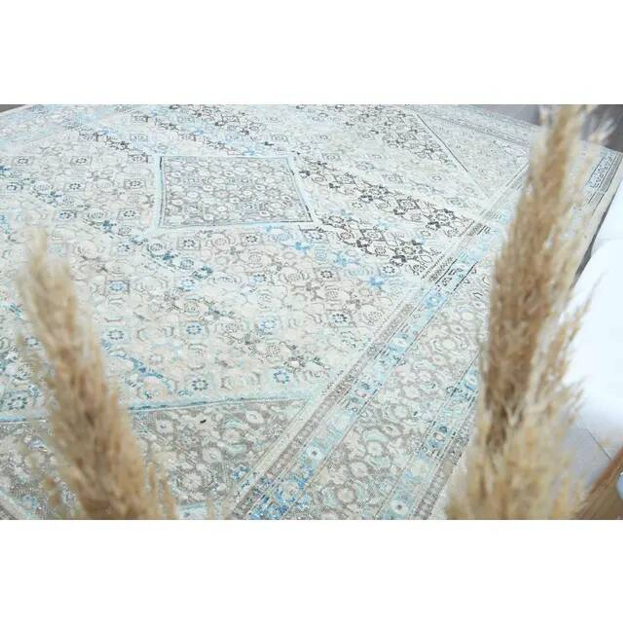 1970s Vintage Persian Handmade Wool Cotton Light Brown Area Rug 291x394