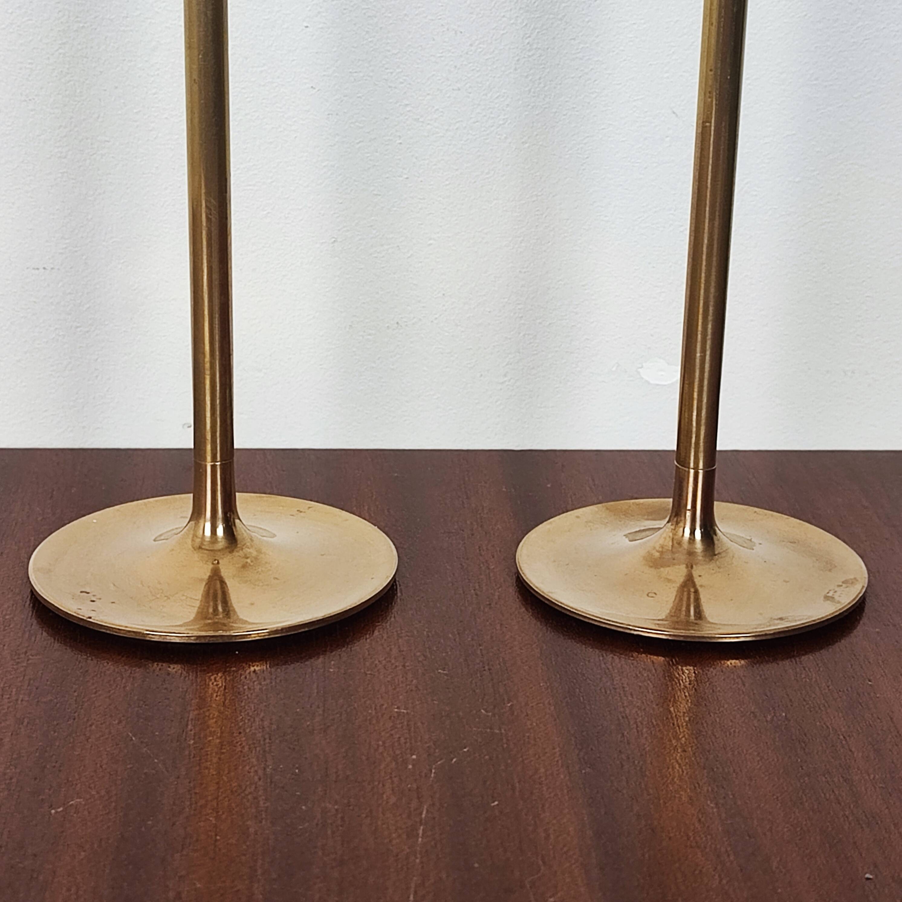 Scandinavian brass candle holders
