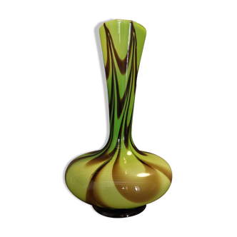 Opaline glass vase Murano Carlo Moretti 1970