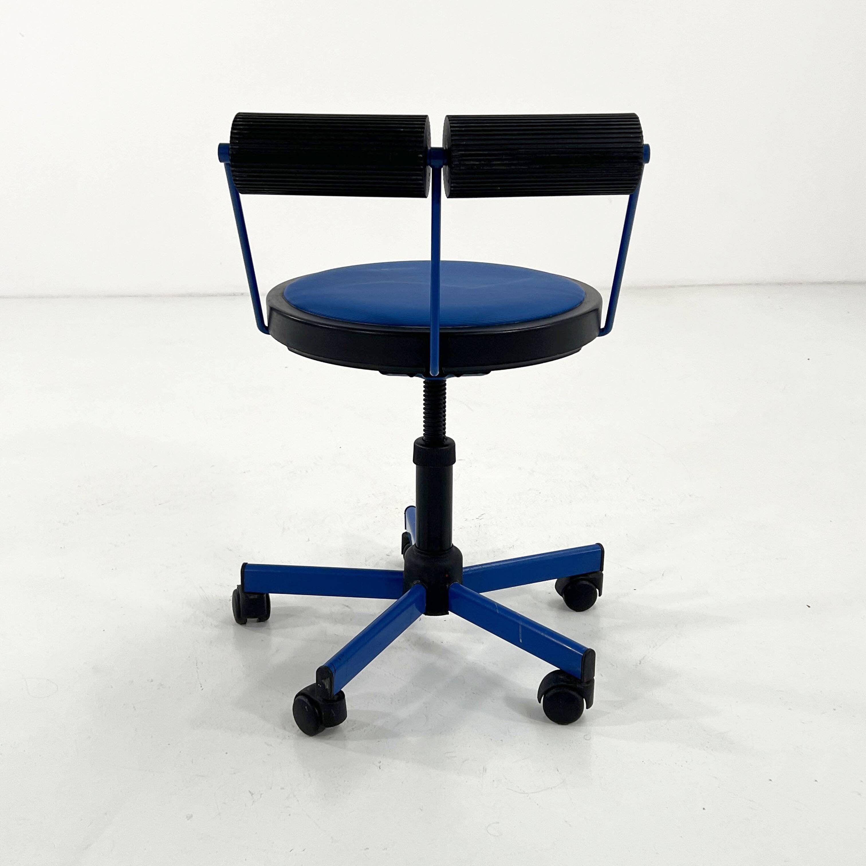 Chaise de bureau ajustable bleu de Bieffeplast, 1980