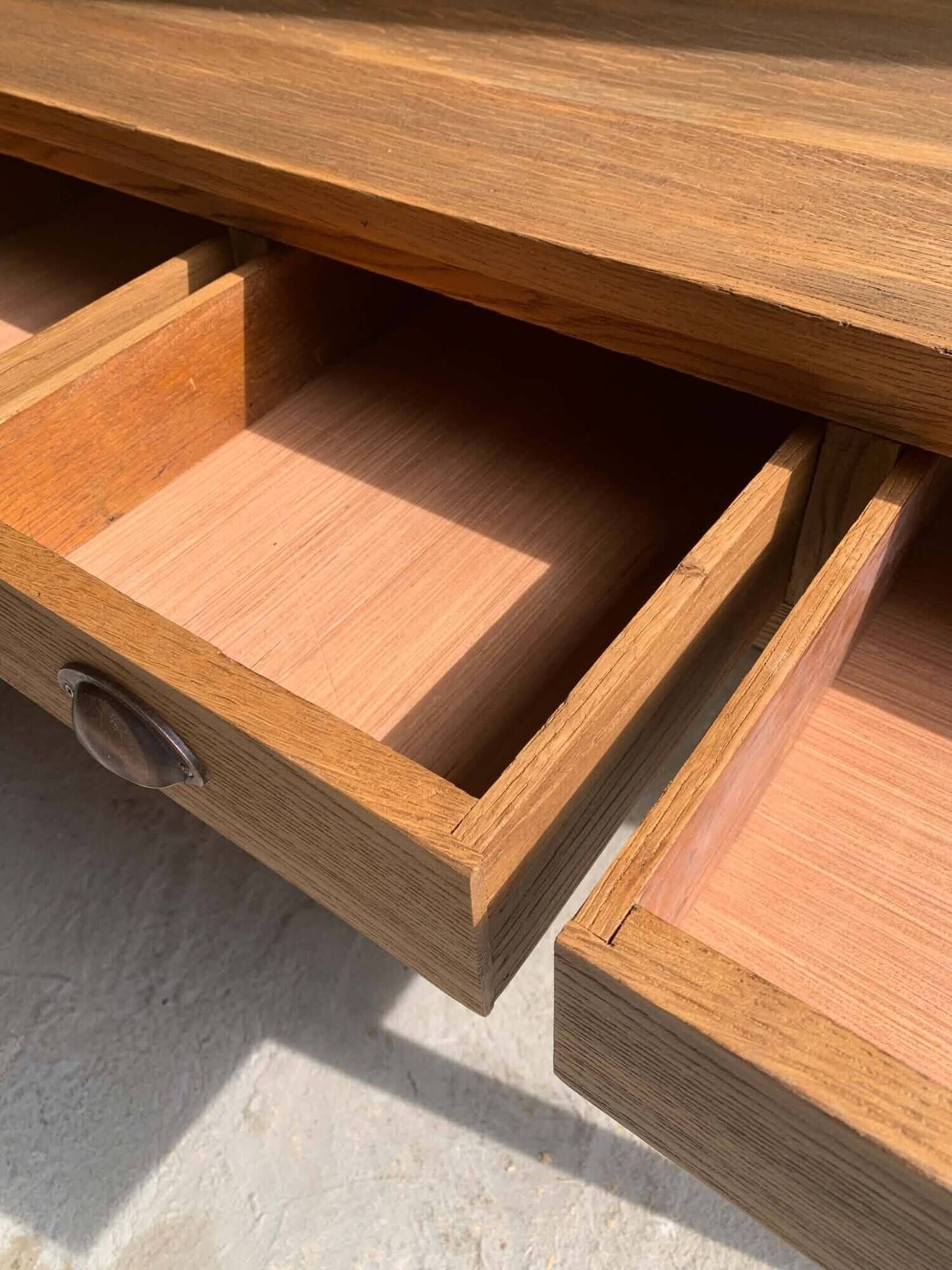 3-drawer oak desk