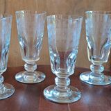 6 verres à café gravure à la grecque encadrée XIX ème