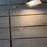 Articulated reading floor lamp in brass, design by DLG Fratelli Martini.