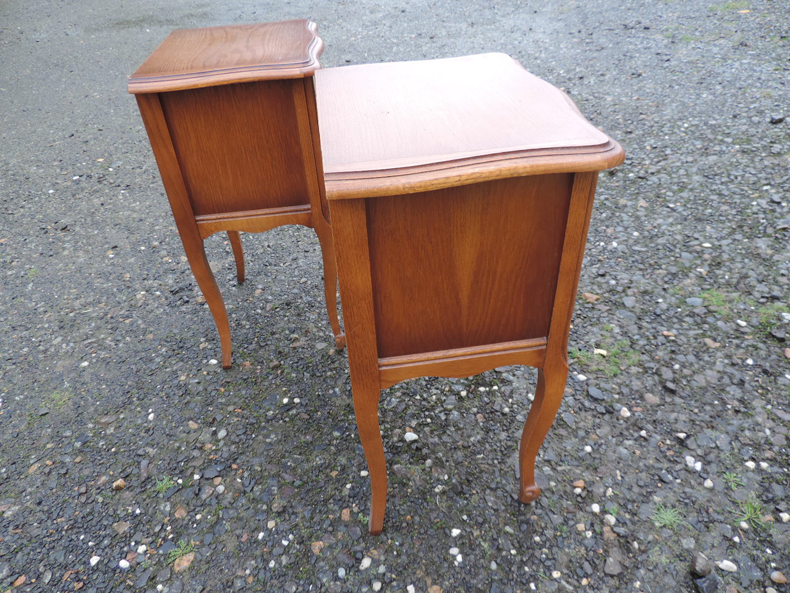 Pair of vintage oak bedside tables