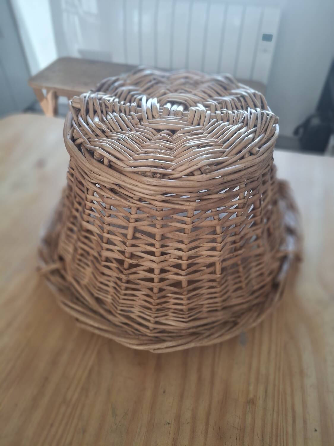 Wicker rattan basket with 2 handles