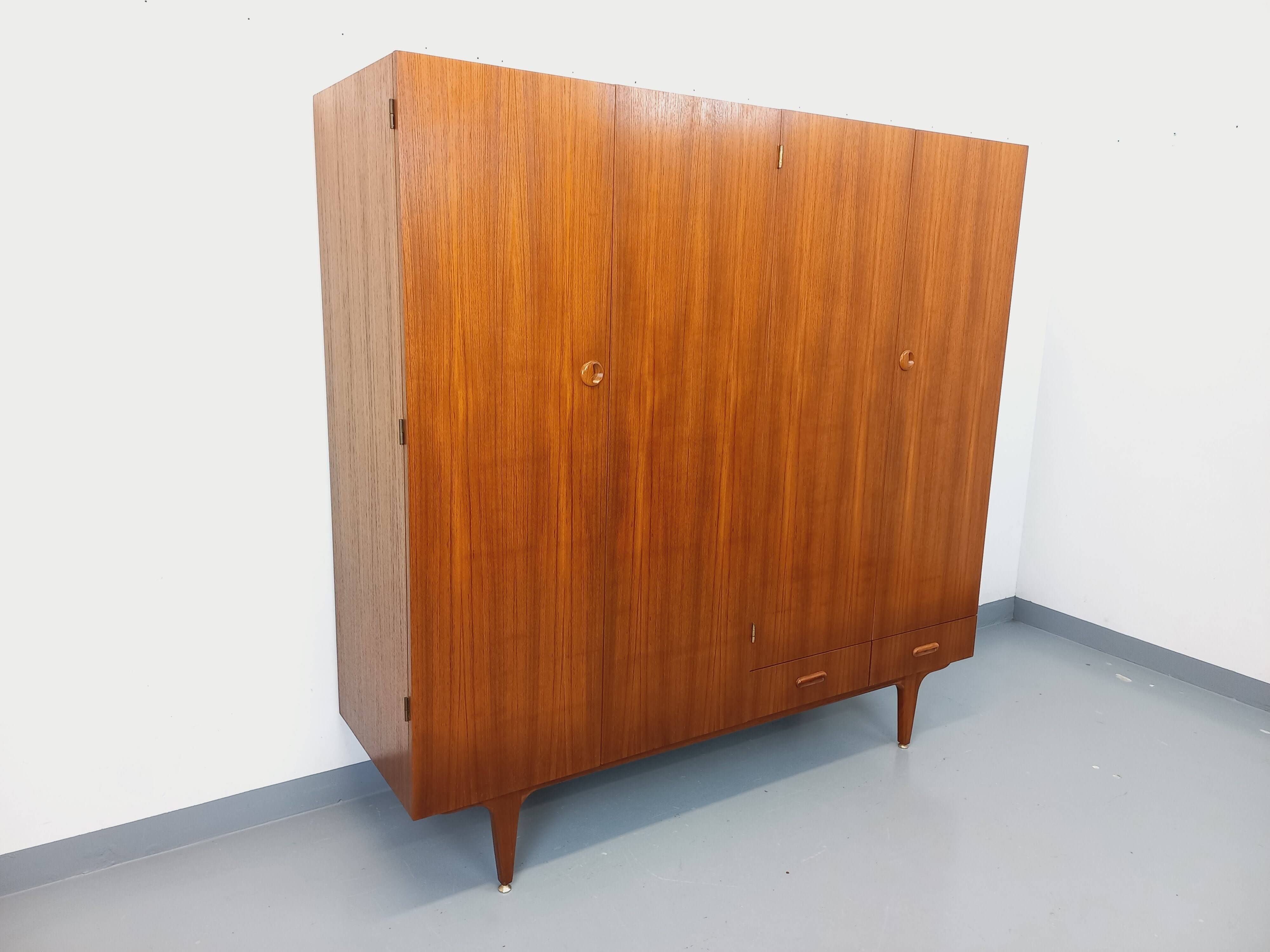 Vintage Scandinavian style teak wardrobe from the 60s