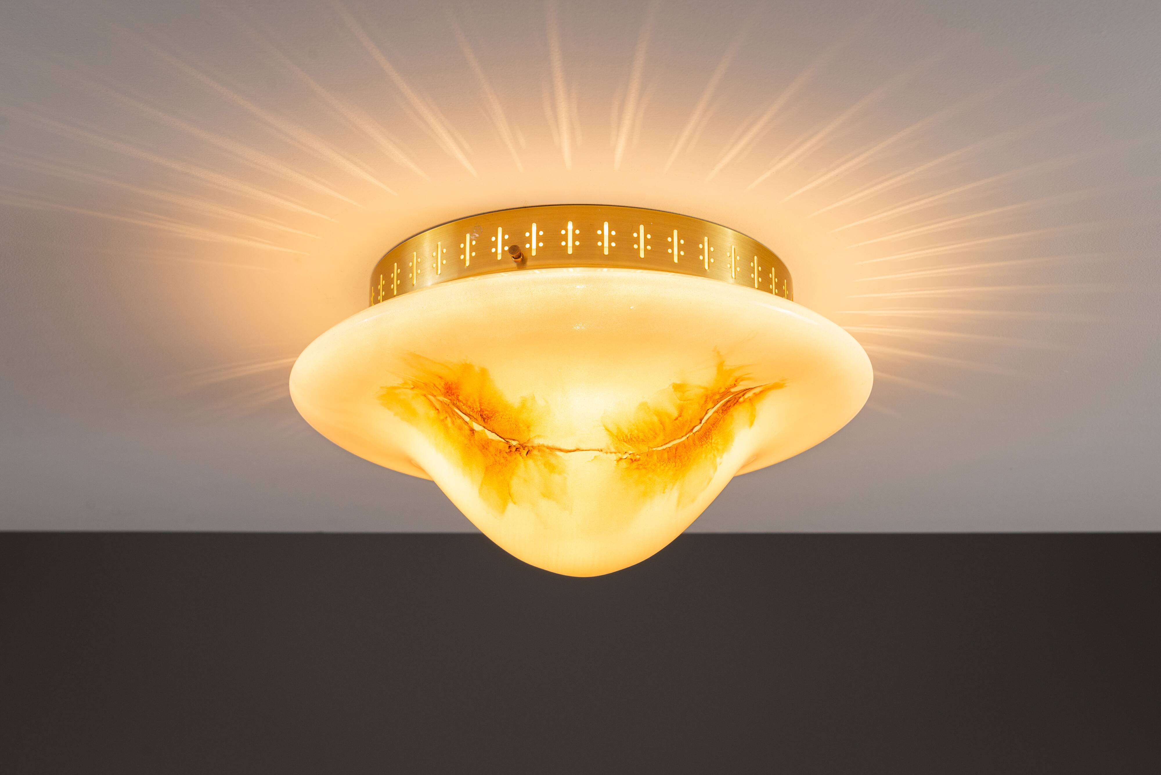 Rosdala Glasbruk decorated ceiling lamp
