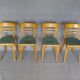 4 baumann chairs 1960 wooden bistro "linoleum"