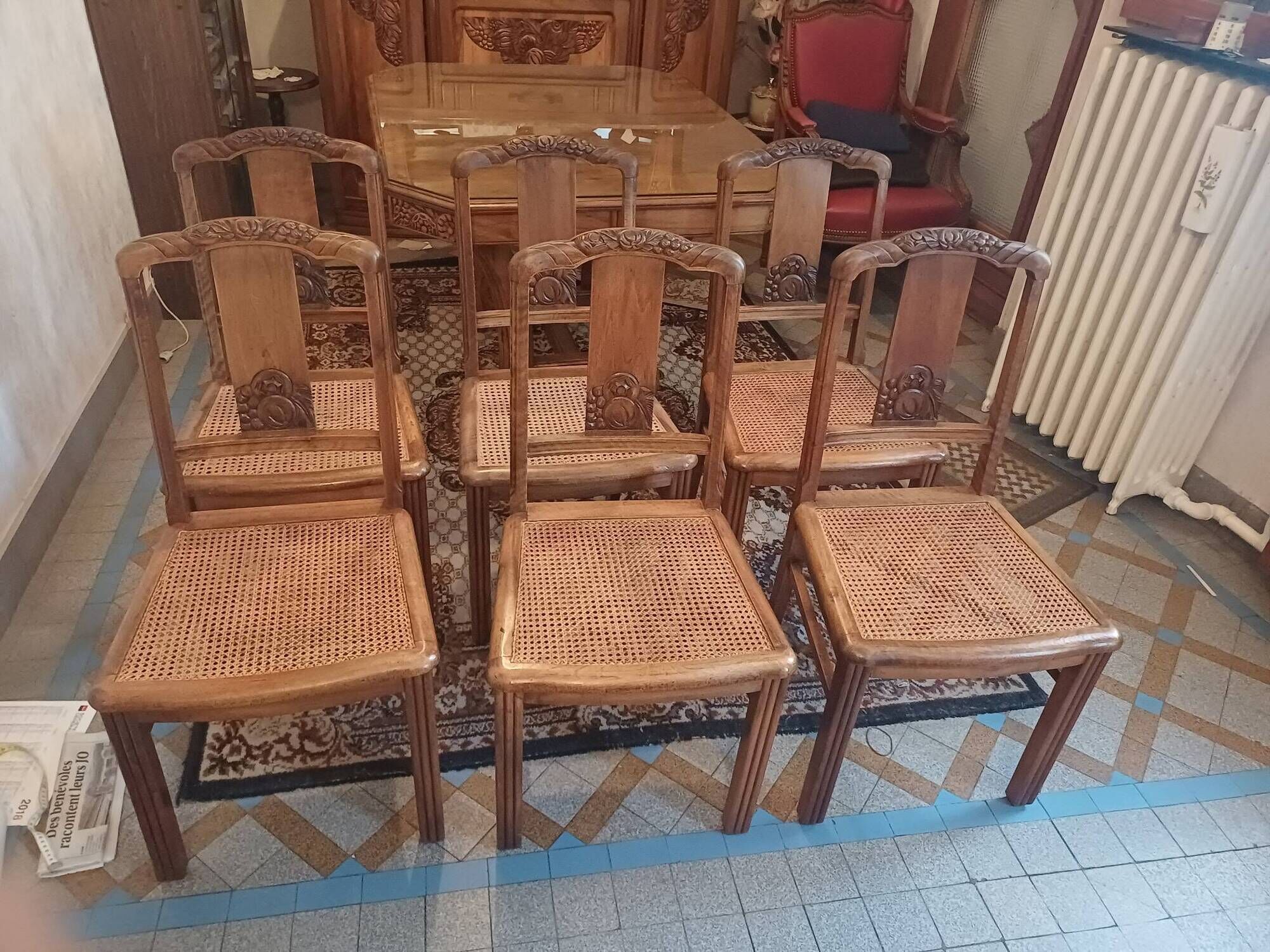 Caned chairs