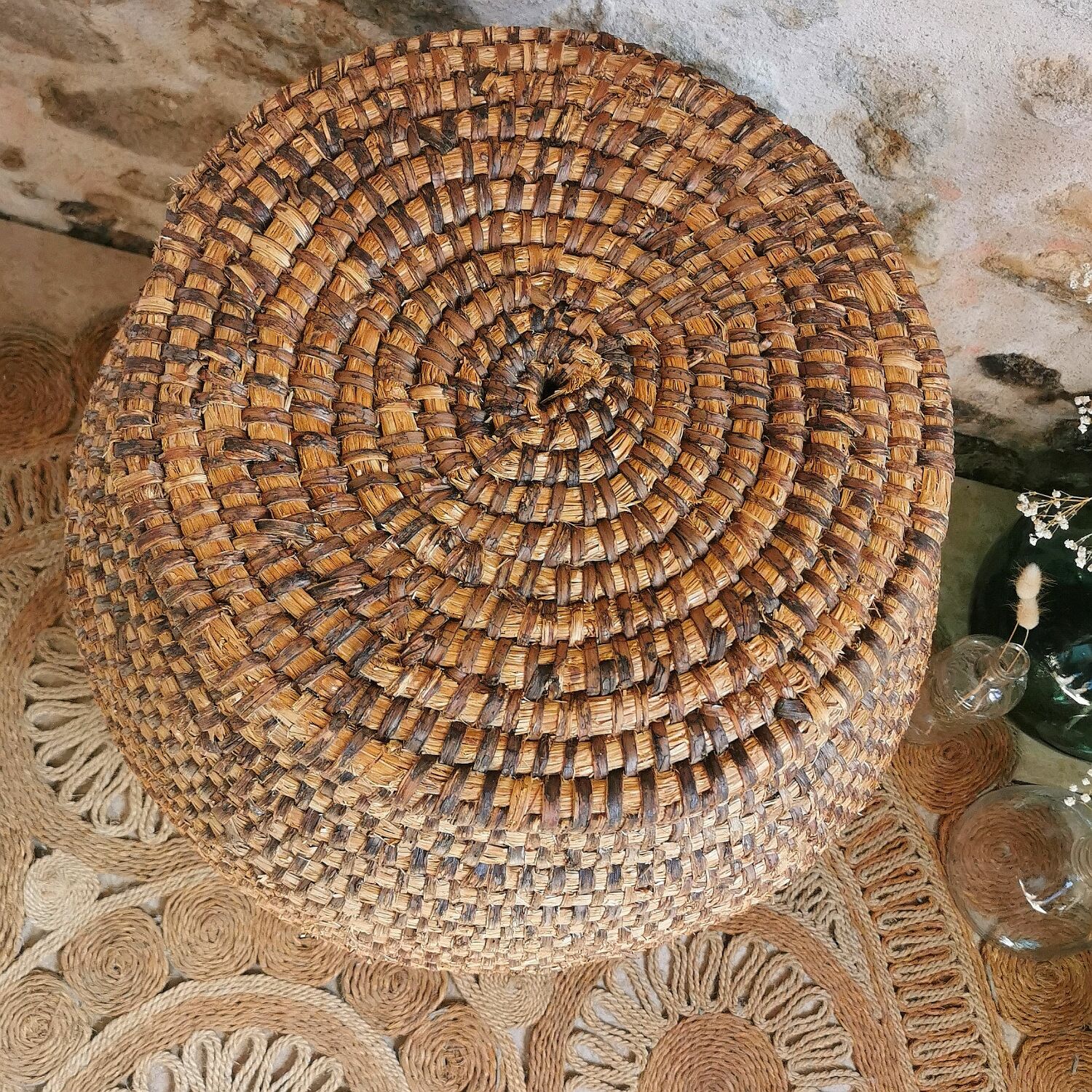 Grain basket, burgundy