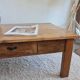 Vintage rectangular wooden coffee table