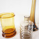 Set of vintage smoked glass vases