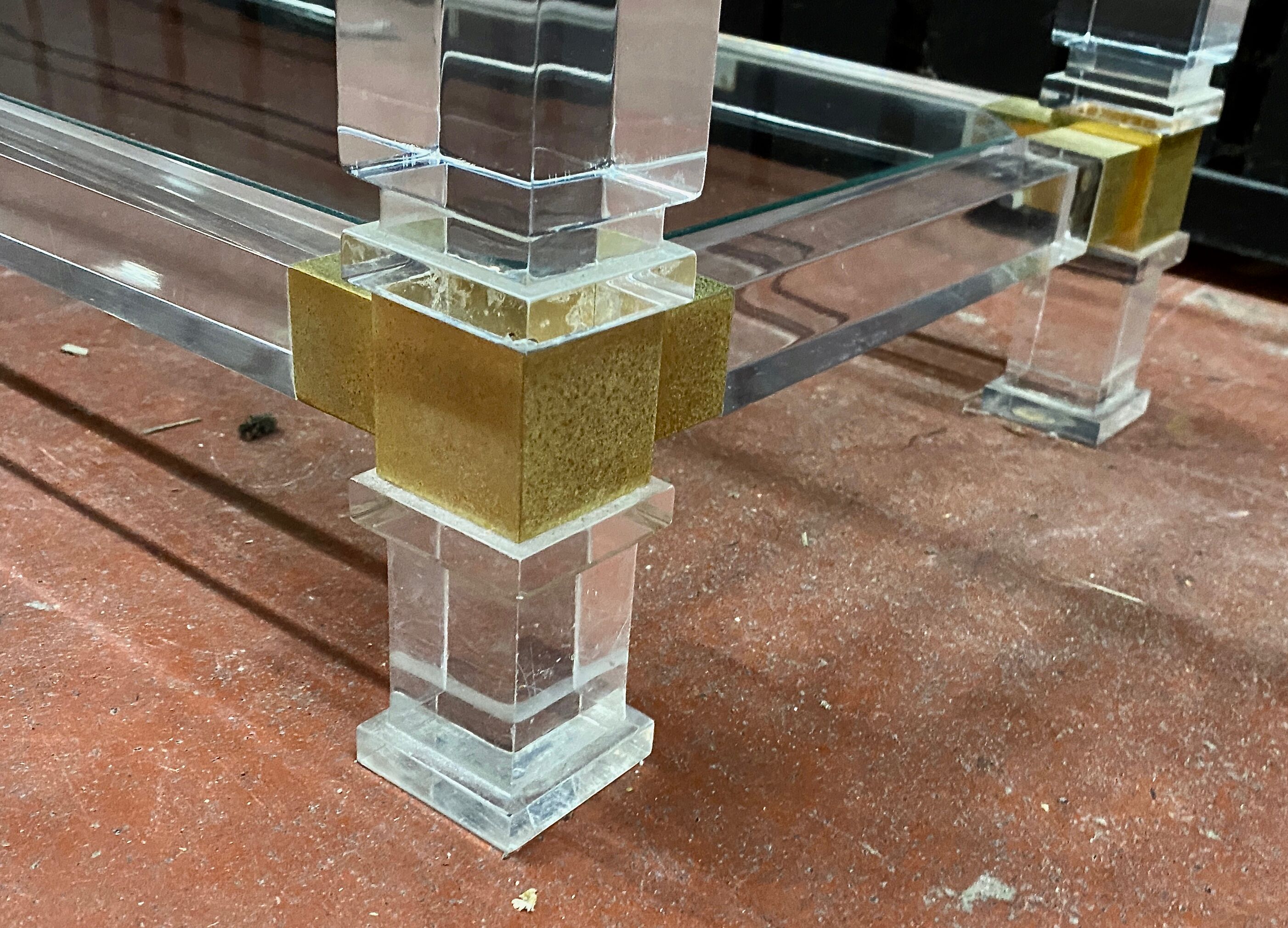 Plexi console double glass tray